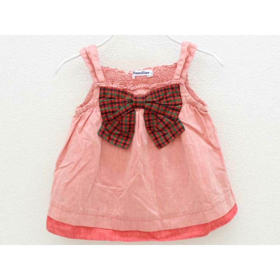 familiar(ファミリア)の[ファミリア/familiar]90cm ノースリーブブラウス 赤【中古】子供服 キッズ kids ベビー服 baby 女の子 夏 117022 tops キッズ/ベビー/マタニティのベビー服(~85cm)(シャツ/カットソー)の商品写真