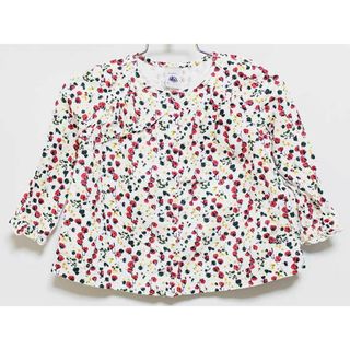 プチバトー(PETIT BATEAU)の【春物 新入荷!】‡プチバトー/PETIT BATEAU‡86cm 長袖ブラウス 白×赤【中古】子供服 キッズ kids ベビー服 baby 女の子 春 tops 213042(シャツ/カットソー)