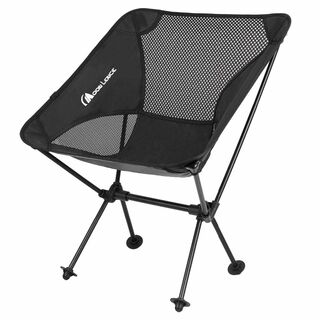 【色: ブラック】MOON LENCE アウトドアチェア キャンプチェア 椅子 (テーブル/チェア)