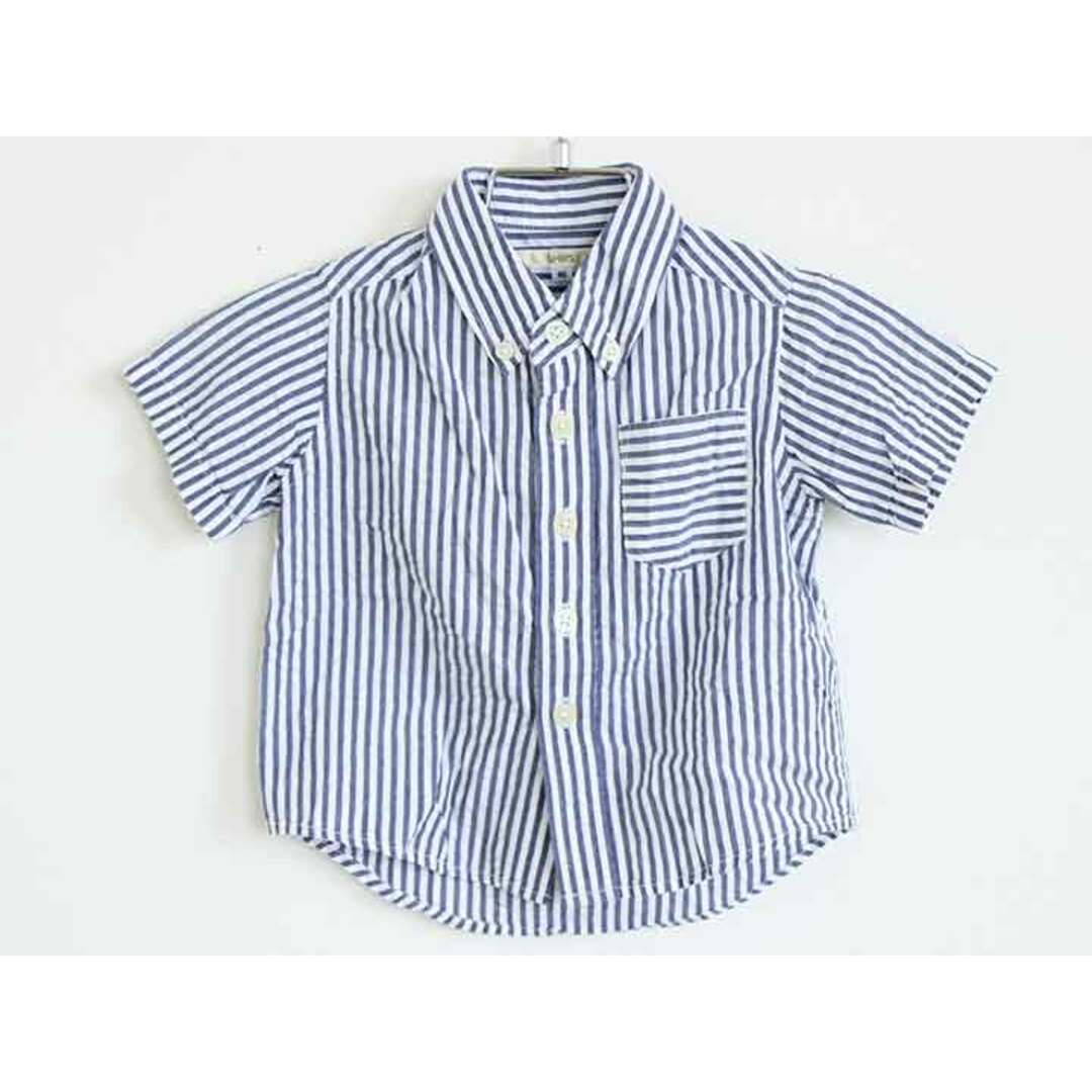 SHIPS(シップス)の†シップス/SHIPS kids†80cm 半袖シャツ 紺×白【中古】子供服 キッズ kids ベビー服 baby 男の子 夏 215032 tops キッズ/ベビー/マタニティのベビー服(~85cm)(シャツ/カットソー)の商品写真