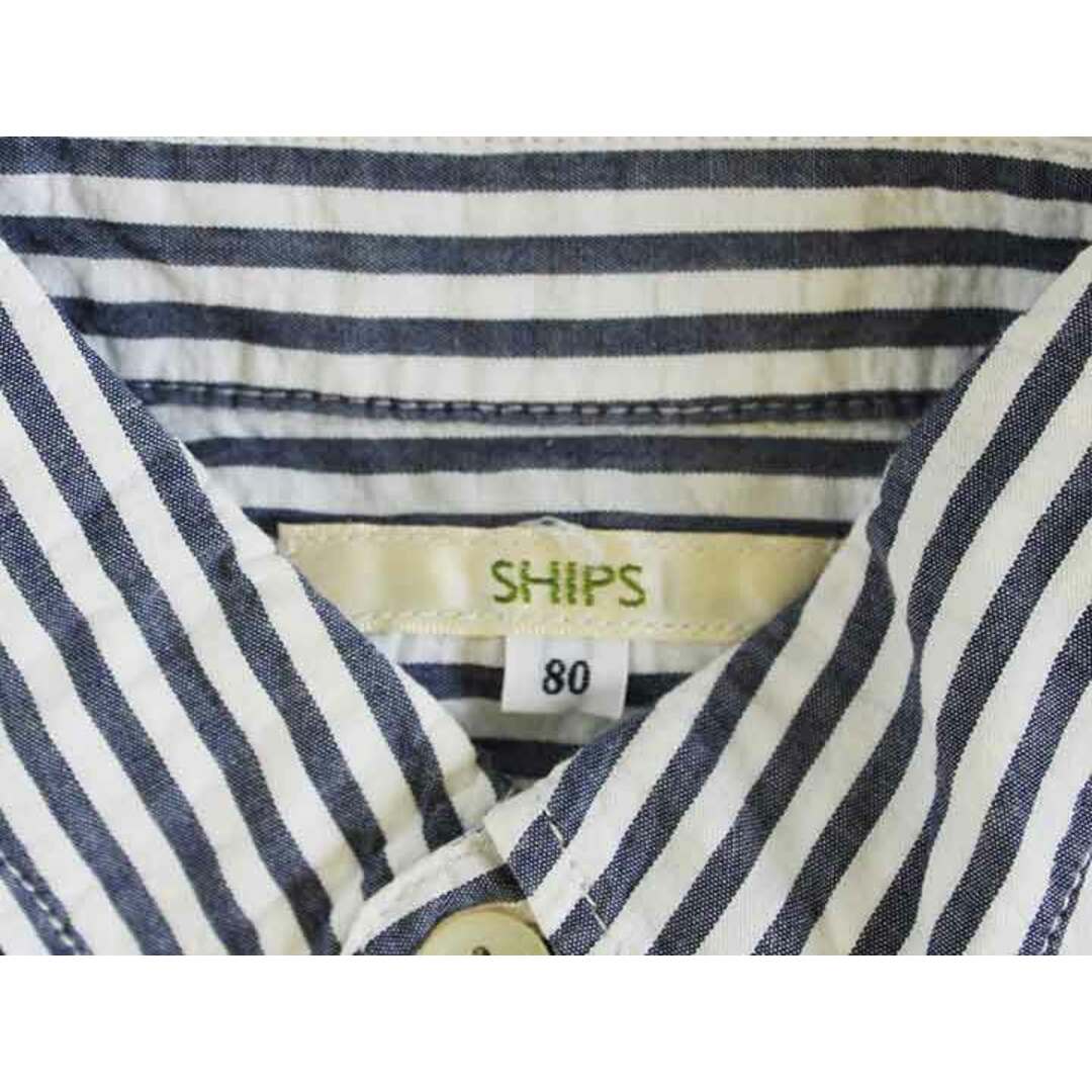 SHIPS(シップス)の†シップス/SHIPS kids†80cm 半袖シャツ 紺×白【中古】子供服 キッズ kids ベビー服 baby 男の子 夏 215032 tops キッズ/ベビー/マタニティのベビー服(~85cm)(シャツ/カットソー)の商品写真