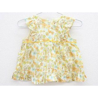 ▽ベベ/BeBe▽70-80cm 半袖ブラウス 黄色×オレンジ系【中古】子供服 キッズ kids ベビー服 baby 女の子 夏 916032 tops(シャツ/カットソー)