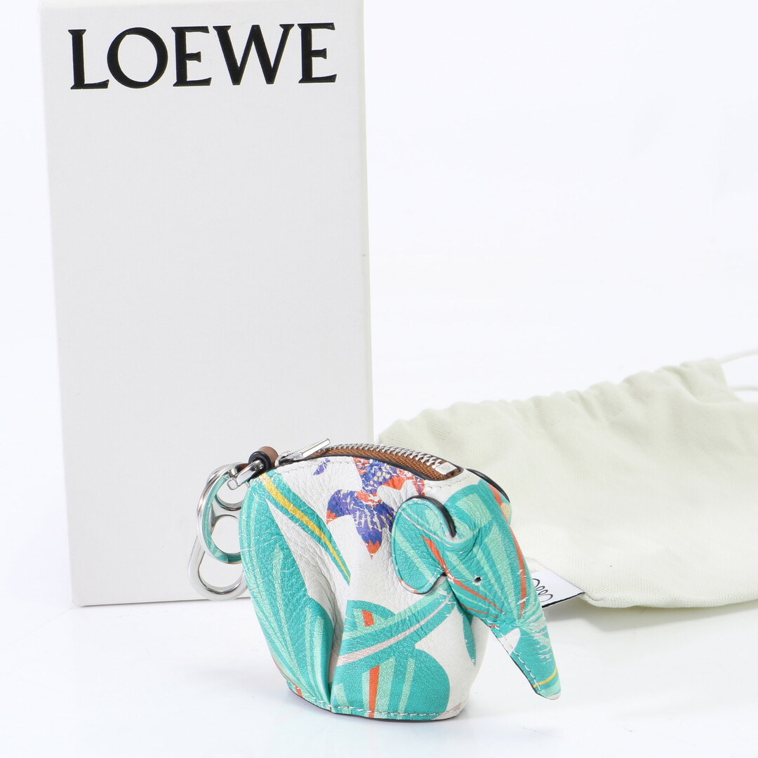 LOEWE(ロエベ)のロエベ エレファント モチーフ 総柄 レザー コインケース 小銭入れ 財布 キーリング 付 ゾウ アニマル メンズ レディース EHM T1-2 メンズのファッション小物(コインケース/小銭入れ)の商品写真