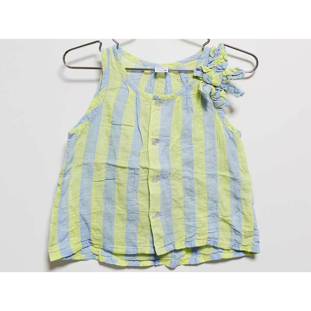 HAKKA(ハッカ)の‡ハッカ ベビー/HAKKA baby‡90cm ノースリーブブラウス ブルー×グリーン【中古】子供服 キッズ kids ベビー服 baby 女の子 夏 306032 tops キッズ/ベビー/マタニティのベビー服(~85cm)(シャツ/カットソー)の商品写真