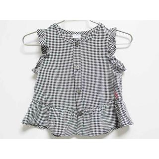 ハッカ(HAKKA)の‡ハッカ ベビー/HAKKA baby‡90cm ノースリーブブラウス 黒×白【中古】子供服 キッズ kids ベビー服 baby 女の子 夏 306032 tops(シャツ/カットソー)