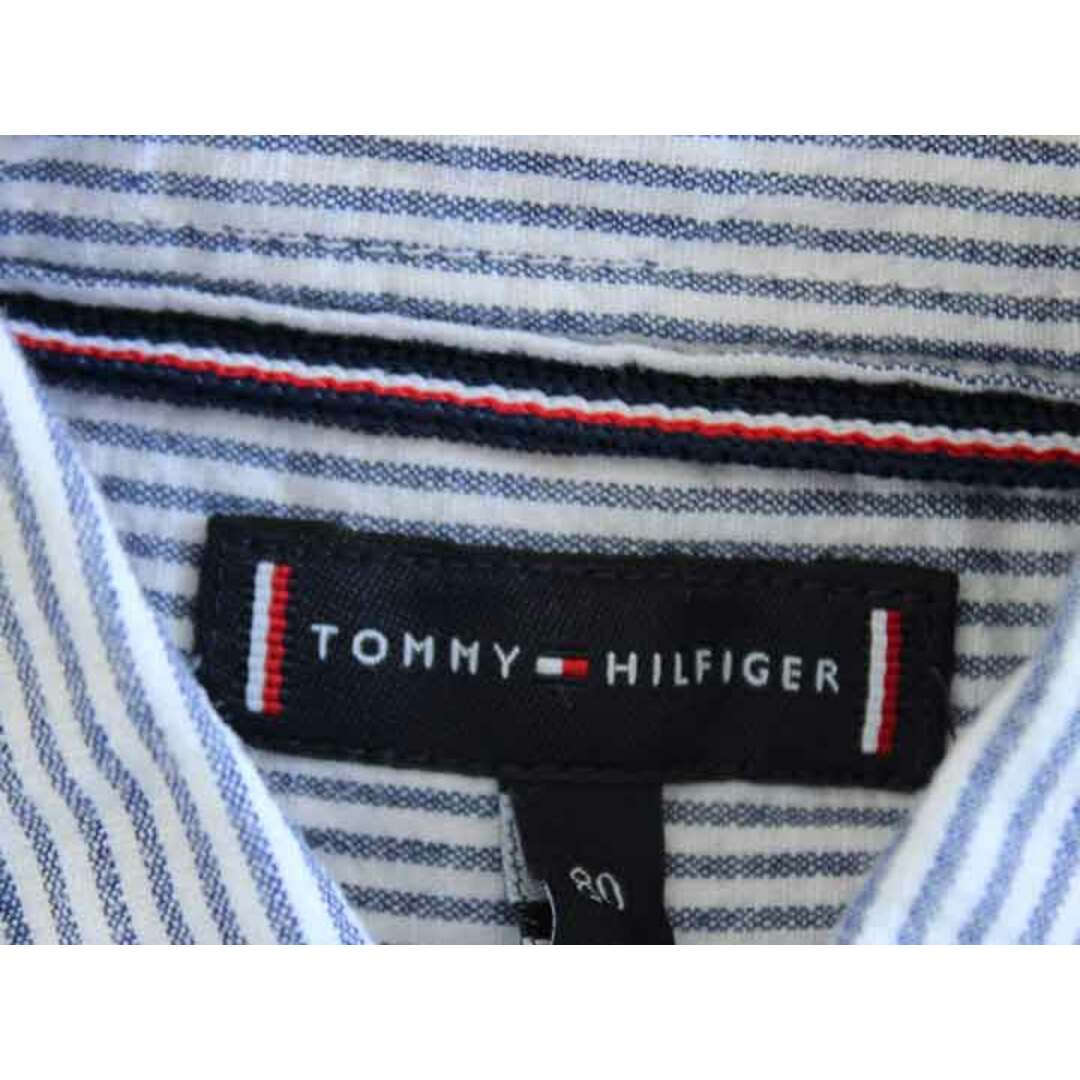 TOMMY HILFIGER(トミーヒルフィガー)の【春夏物 新入荷!】†トミーヒルフィガー/TOMMY HILFIGER†80cm 長袖シャツ 紺×白【中古】子供服 キッズ kids ベビー服 baby 男の子 女の子 春秋 tops 803042 キッズ/ベビー/マタニティのベビー服(~85cm)(シャツ/カットソー)の商品写真