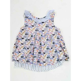 ☆センスオブワンダー/SENSE OF WONDER☆90cm ノースリーブブラウス 白×ブルー リバティ 【中古】子供服 キッズ kids ベビー服 baby 女の子 夏 616032 tops