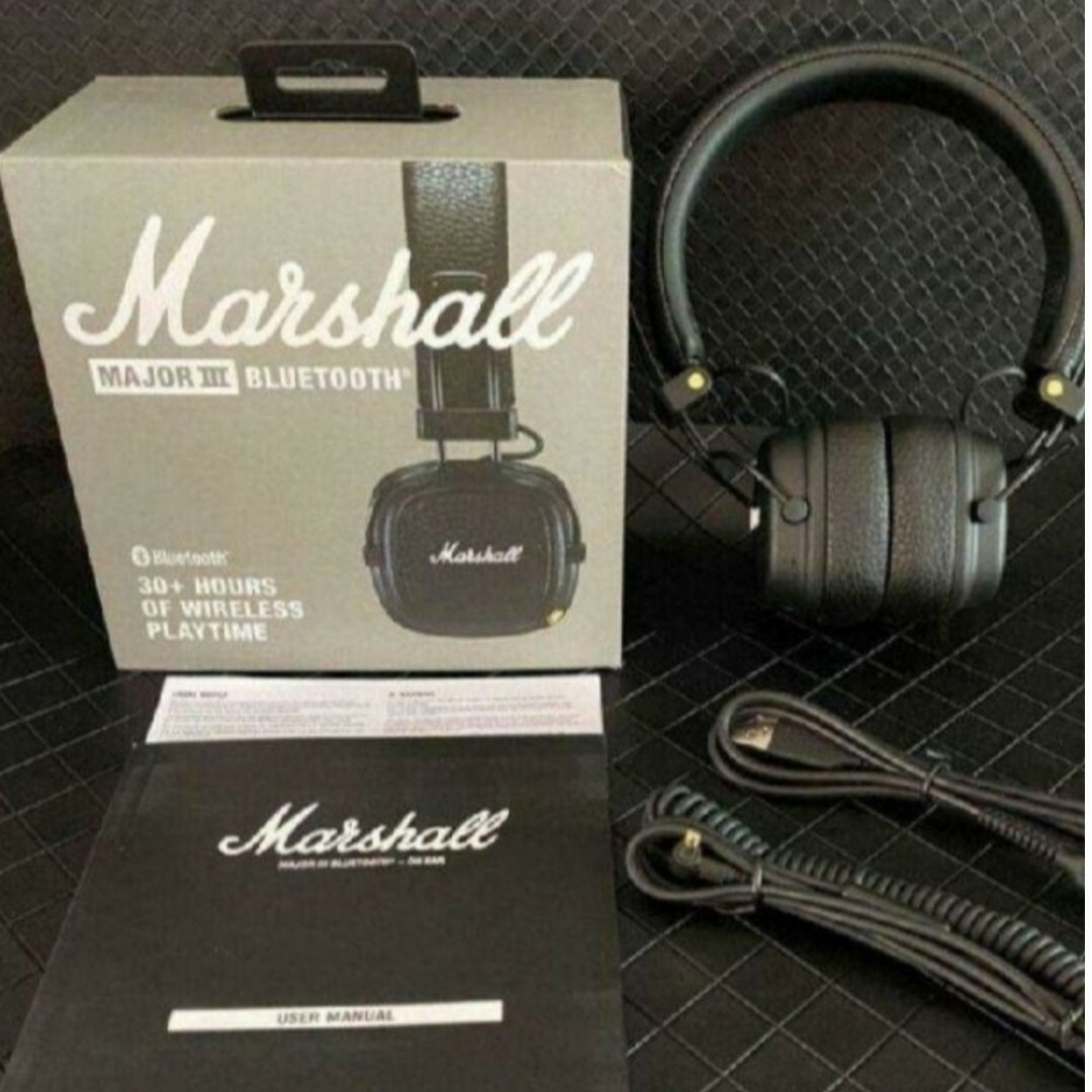 Marshall(マーシャル)のmp Marshall MAJOR III BLUETOOTH ブラック スマホ/家電/カメラのオーディオ機器(ヘッドフォン/イヤフォン)の商品写真