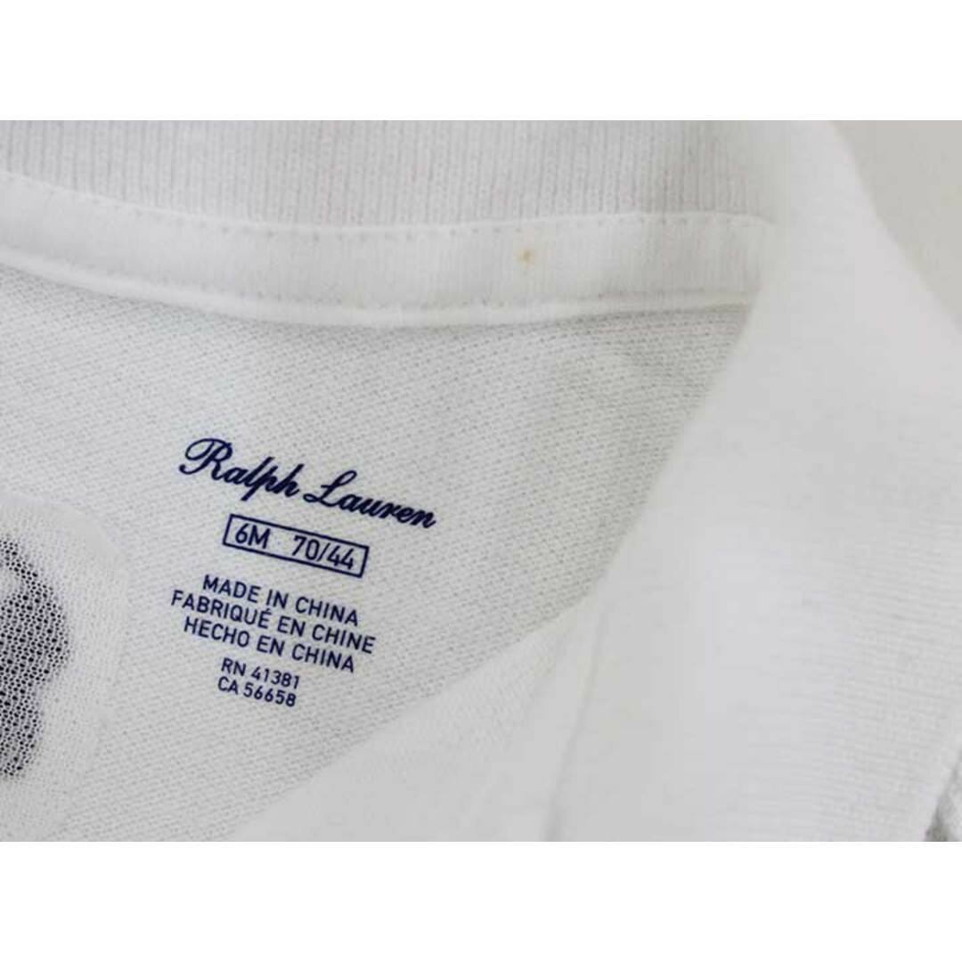 Ralph Lauren(ラルフローレン)の▽ラルフローレン/Ralph Lauren▽70cm 半袖ポロシャツ 白×紺【中古】子供服 キッズ kids ベビー服 baby 男の子 夏 607032 tops キッズ/ベビー/マタニティのベビー服(~85cm)(シャツ/カットソー)の商品写真