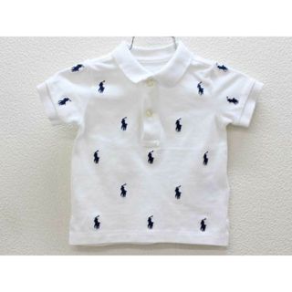 ラルフローレン(Ralph Lauren)の▽ラルフローレン/Ralph Lauren▽70cm 半袖ポロシャツ 白×紺【中古】子供服 キッズ kids ベビー服 baby 男の子 夏 607032 tops(シャツ/カットソー)