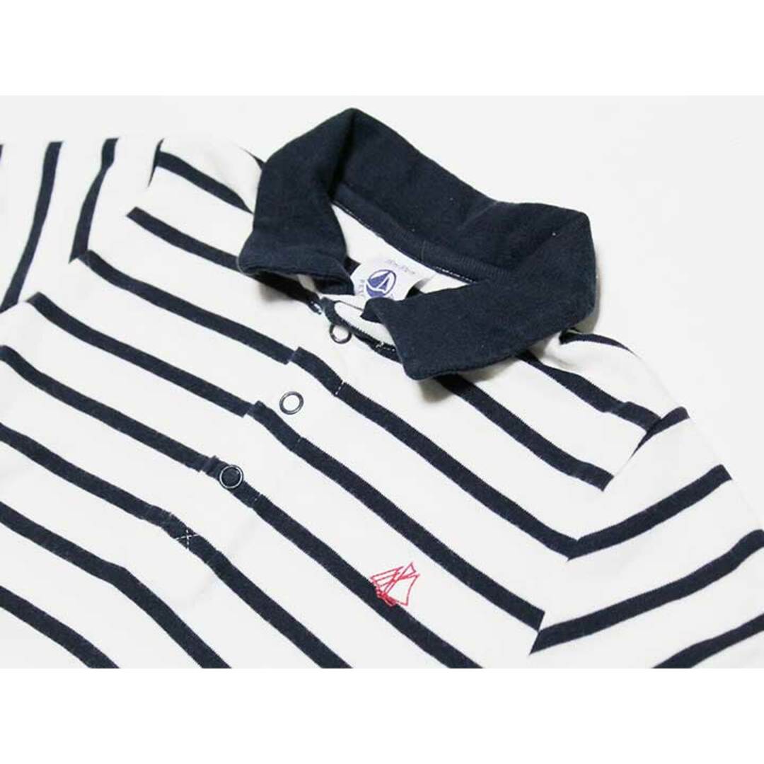 PETIT BATEAU(プチバトー)の‡プチバトー/PETIT BATEAU‡81cm 半袖ポロシャツ 白×紺【中古】子供服 キッズ kids ベビー服 baby 男の子 女の子 夏 615032 tops キッズ/ベビー/マタニティのベビー服(~85cm)(シャツ/カットソー)の商品写真