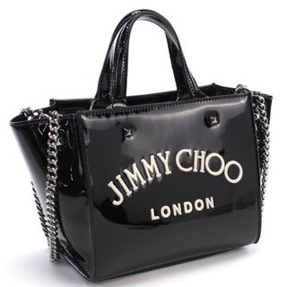 ジミーチュウ(JIMMY CHOO)の新品　ジミーチュウ　ミニトートバッグ　ブラック　刺繍　チェーンショルダー　(トートバッグ)