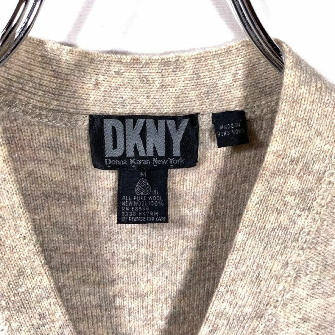 DKNY(ダナキャランニューヨーク)の90s 古着 DKNY ダナキャランニューヨーク ウール ニット ベスト ボタン メンズのトップス(ベスト)の商品写真