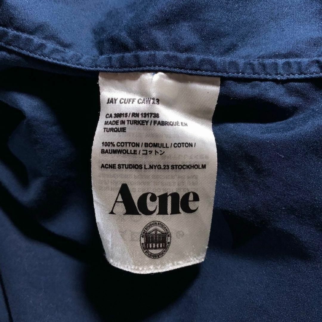 Acne Studios(アクネストゥディオズ)のAcne Studios バンドカラー ロングシャツ ネイビー 無地 46 メンズのトップス(シャツ)の商品写真