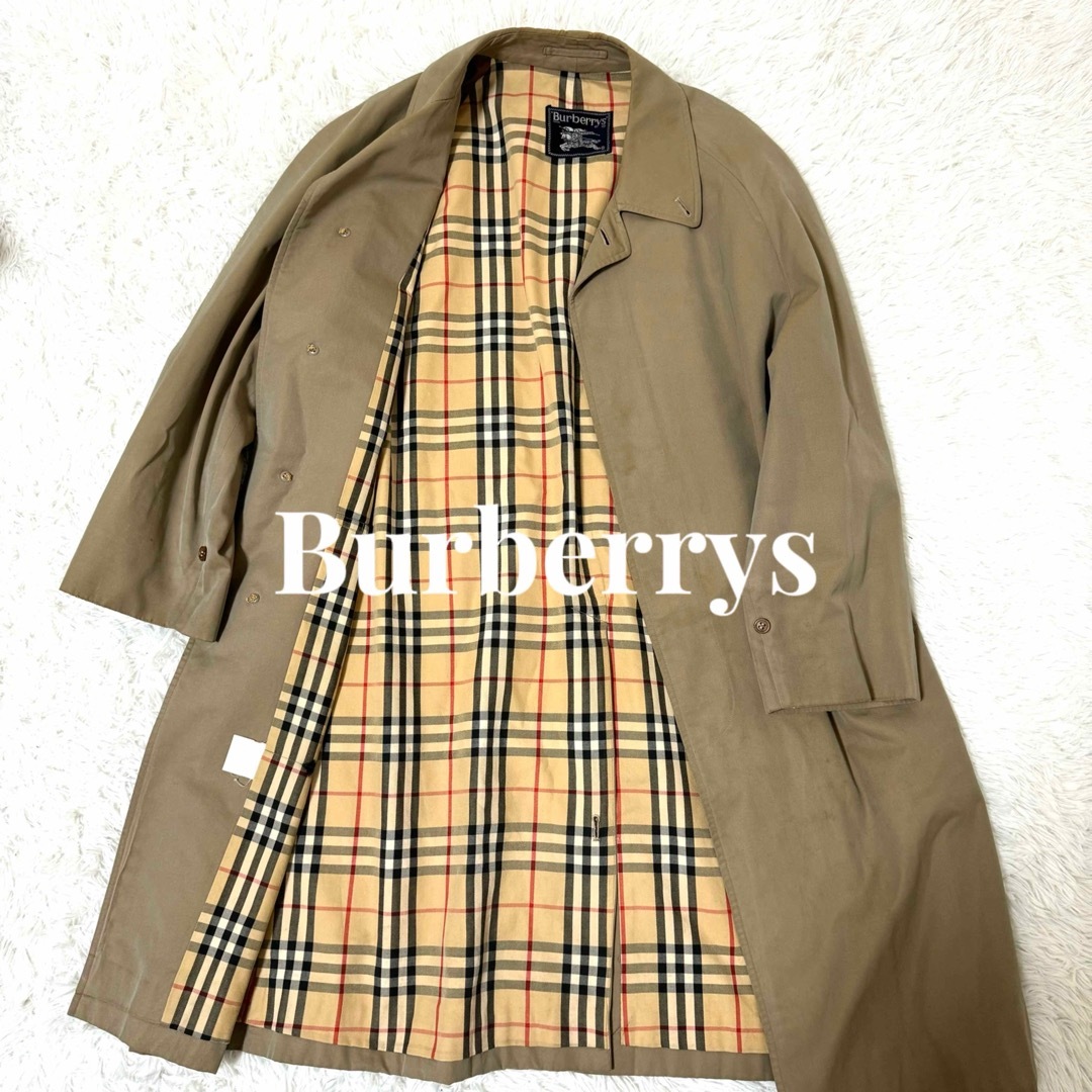 BURBERRY(バーバリー)の80’s バーバリー ノバチェック ステンカラーコート ベージュ M メンズのジャケット/アウター(ステンカラーコート)の商品写真