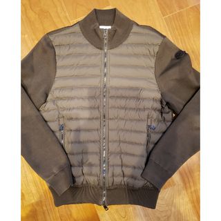 モンクレール(MONCLER)の【美品】モンクレール　MONCLER　ジップアップ　ダウンブルゾン　カーキ　S(ダウンジャケット)