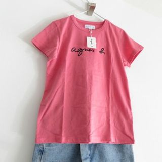 アニエスベー(agnes b.)の新品 agnes b. アニエスベー　Tシャツ　ブランドロゴ　ピンク(Tシャツ(半袖/袖なし))