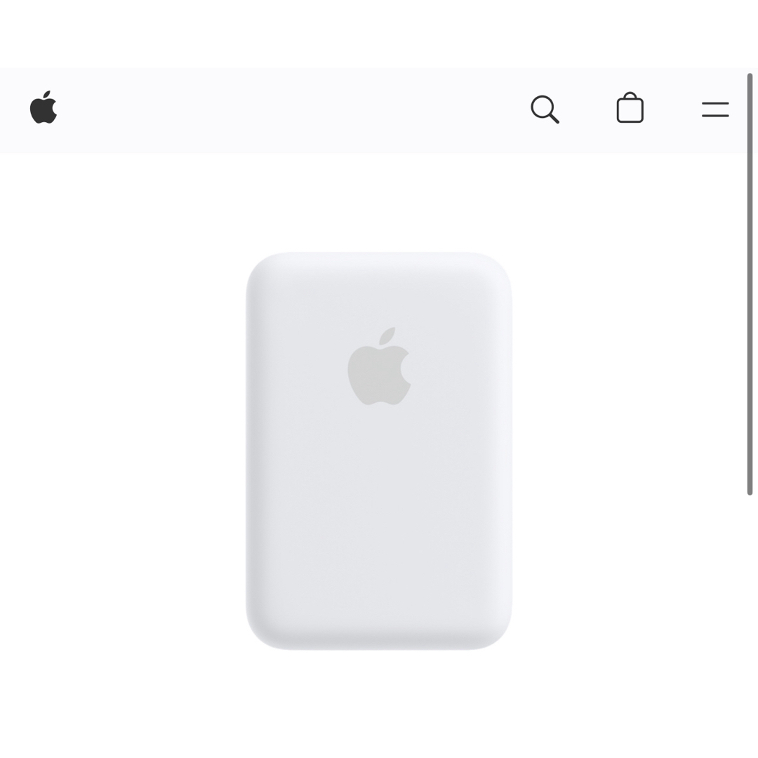 Apple(アップル)の【純正】Apple MagSafe バッテリーパック 廃盤品 レア ホワイト スマホ/家電/カメラのスマートフォン/携帯電話(バッテリー/充電器)の商品写真