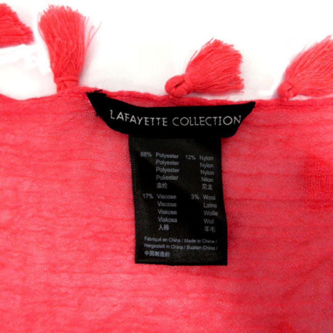 ラファイエット Lafayette ストール タッセル レッド系 ピンクレッド レディースのファッション小物(ストール/パシュミナ)の商品写真