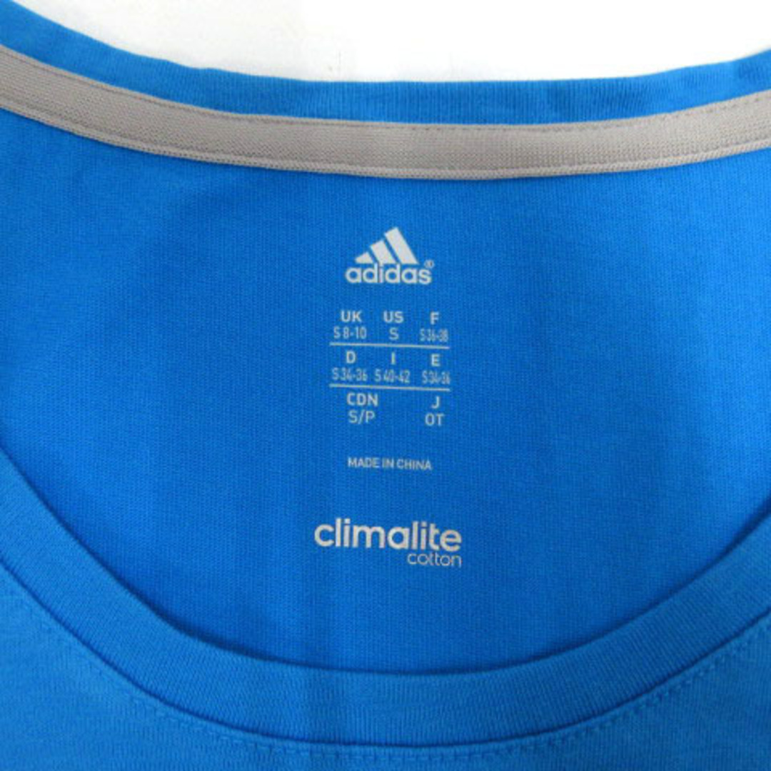 adidas(アディダス)のアディダス Tシャツ climalite ロゴプリント 半袖 コットン混 青 O スポーツ/アウトドアのスポーツ/アウトドア その他(その他)の商品写真