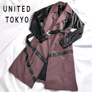 UNITED TOKYO - 【極美品】 ユナイテッドトウキョウ コート レザー切り替え 異素材 玉虫色