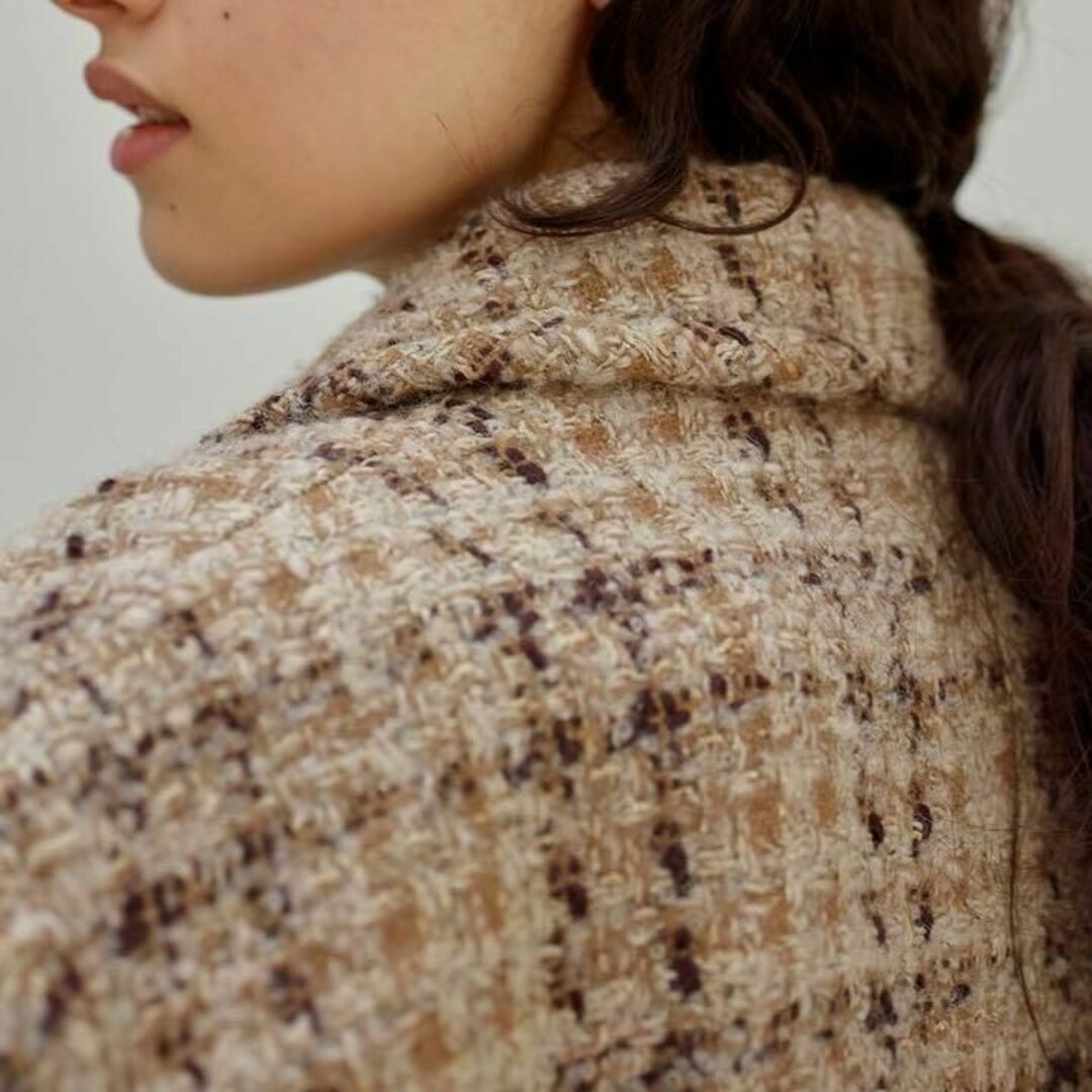 AURALEE(オーラリー)の22AW AURALEE HOMESPUN TWEED BLOUSON 0 美品 レディースのジャケット/アウター(ブルゾン)の商品写真