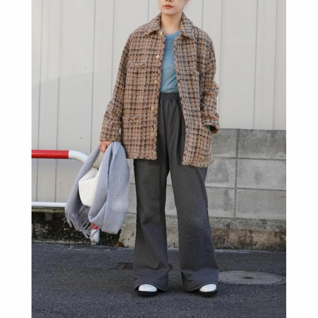 AURALEE(オーラリー)の22AW AURALEE HOMESPUN TWEED BLOUSON 0 美品 レディースのジャケット/アウター(ブルゾン)の商品写真