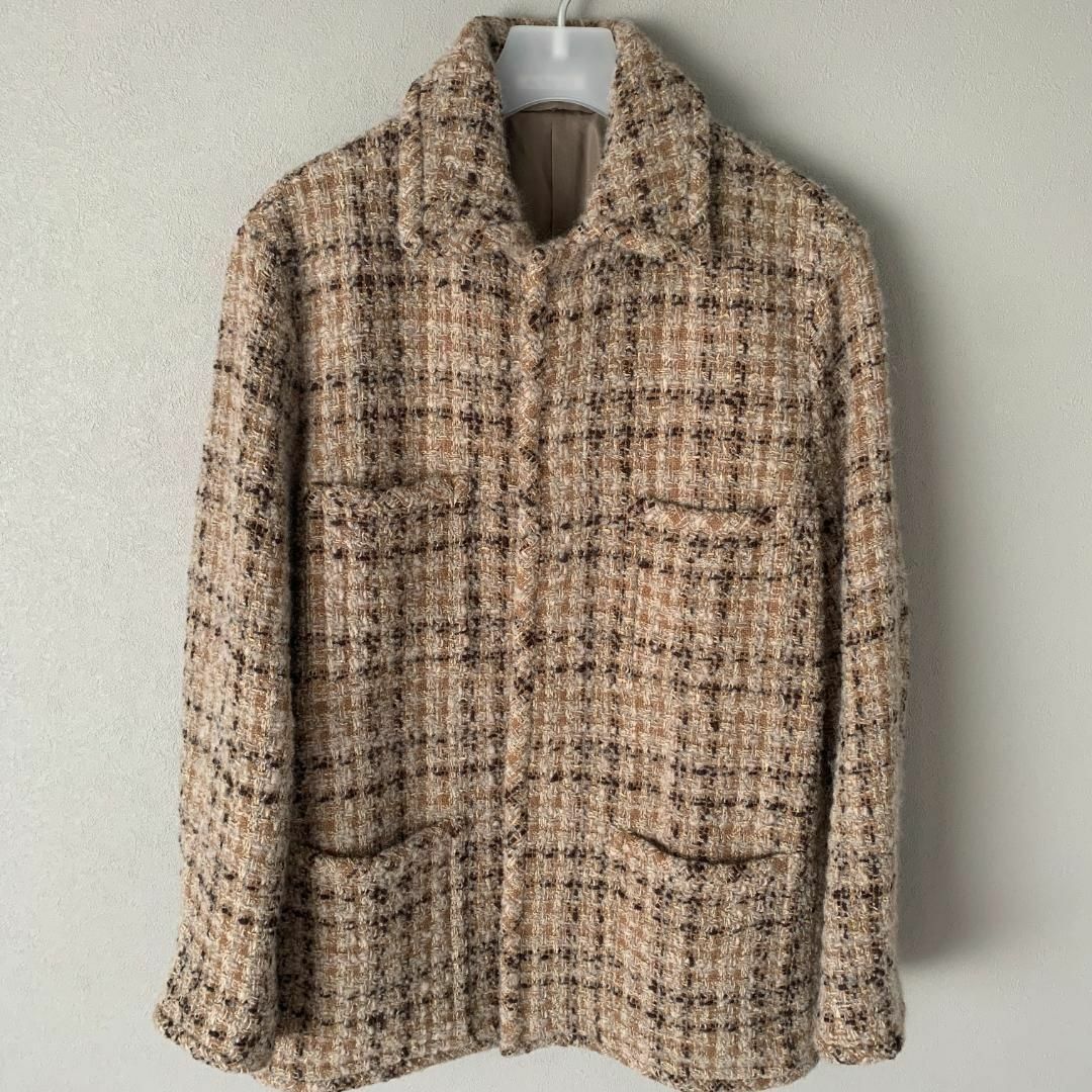 AURALEE(オーラリー)の22AW AURALEE HOMESPUN TWEED BLOUSON 0 美品 レディースのジャケット/アウター(ブルゾン)の商品写真