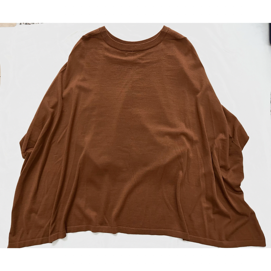 AULA AILA(アウラアイラ)の極美品☆WRINN Back Cape Knit Orange 38 レディースのトップス(ニット/セーター)の商品写真