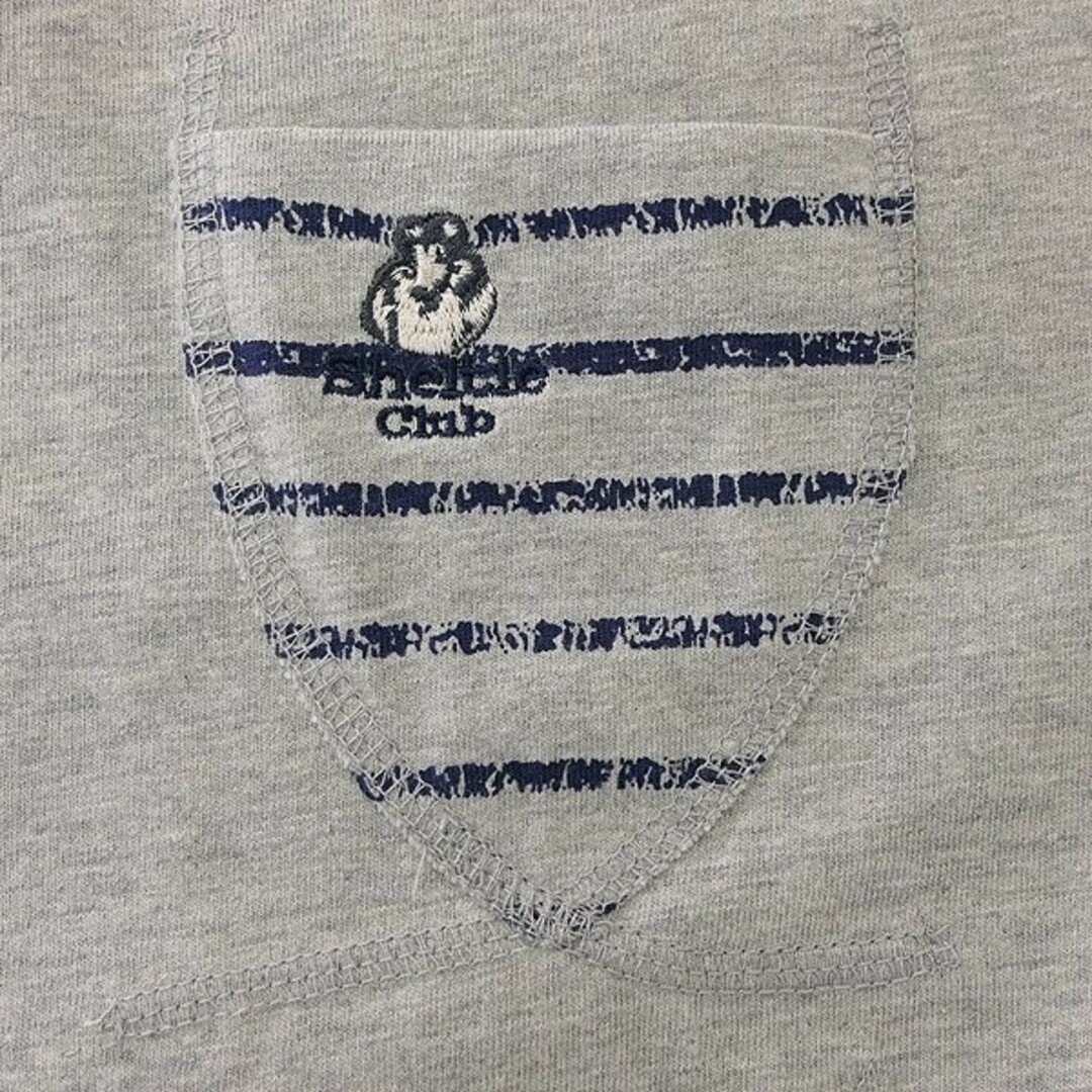 新品 シェルティークラブ 24SS ボーダー ポケット 長袖 Tシャツ LL 灰 メンズのトップス(Tシャツ/カットソー(七分/長袖))の商品写真