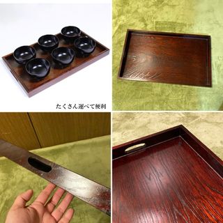 木製　カフェトレー　お盆　幅60.5cm 特大　洗浄　除菌済み(テーブル用品)