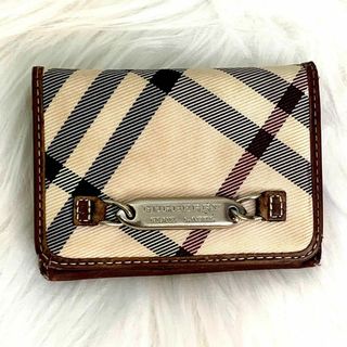 BURBERRY BLUE LABEL - BURBERRY バーバリー ノバチェック二つ折りコインケース パスケース 名刺