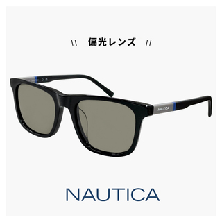 ノーティカ(NAUTICA)の【新品】 NAUTICA ノーティカ 偏光サングラス n6004slb-001 N6004slb uvカット 紫外線対策 偏光 レンズ ウェリントン 型 メンズ レディース ユニセックス モデル 運転 ドライブ 釣り アウトドア キャンプ アジアンフィット モデル 黒ぶち 黒縁 ブラック カラー(サングラス/メガネ)