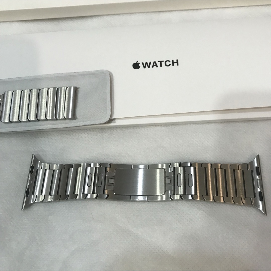 Apple Watch(アップルウォッチ)の【純正】Apple Watch リンクブレスレット シルバー42 44 45mm メンズの時計(金属ベルト)の商品写真