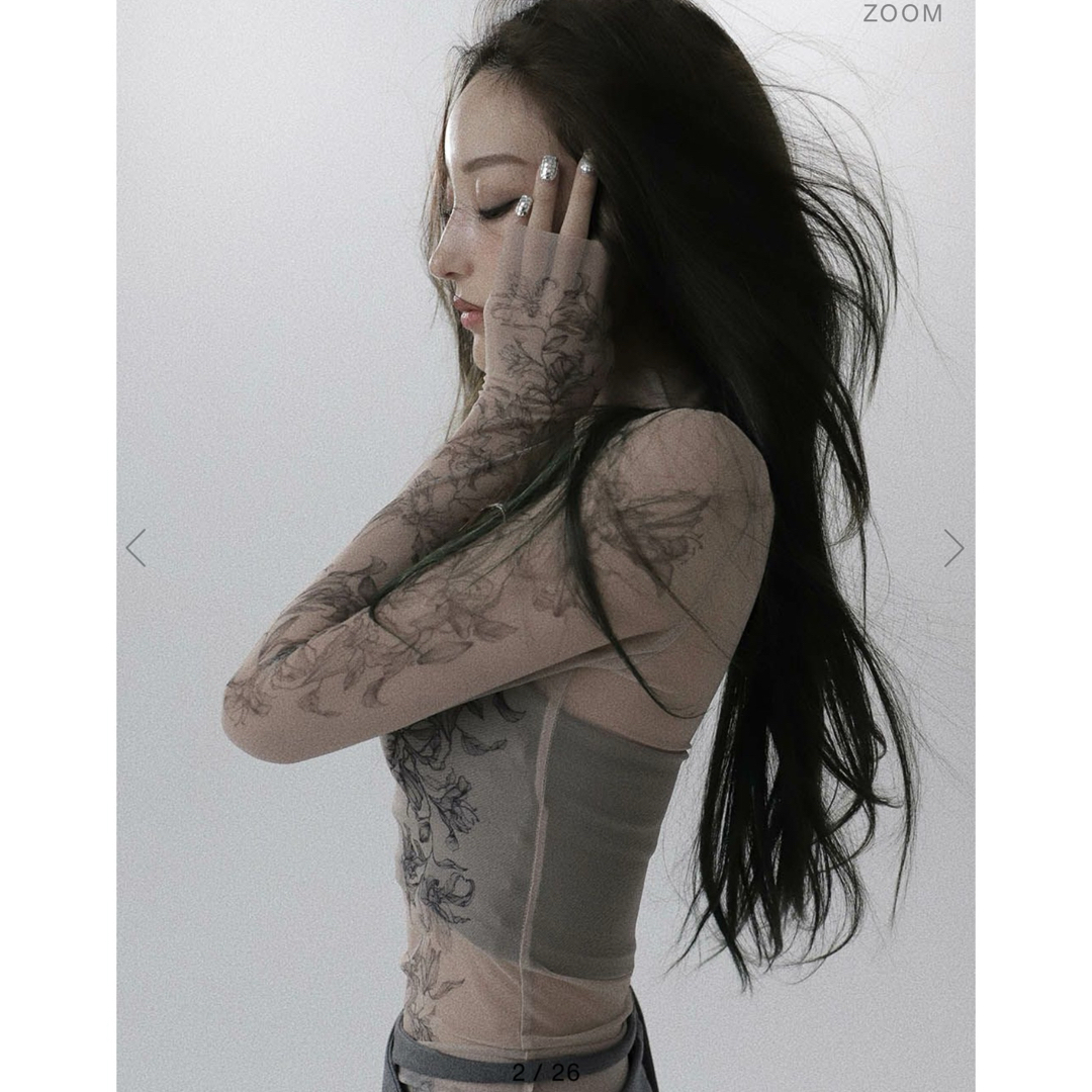 ZARA(ザラ)のmelt the lady lily tattoo tops black レディースのトップス(カットソー(長袖/七分))の商品写真