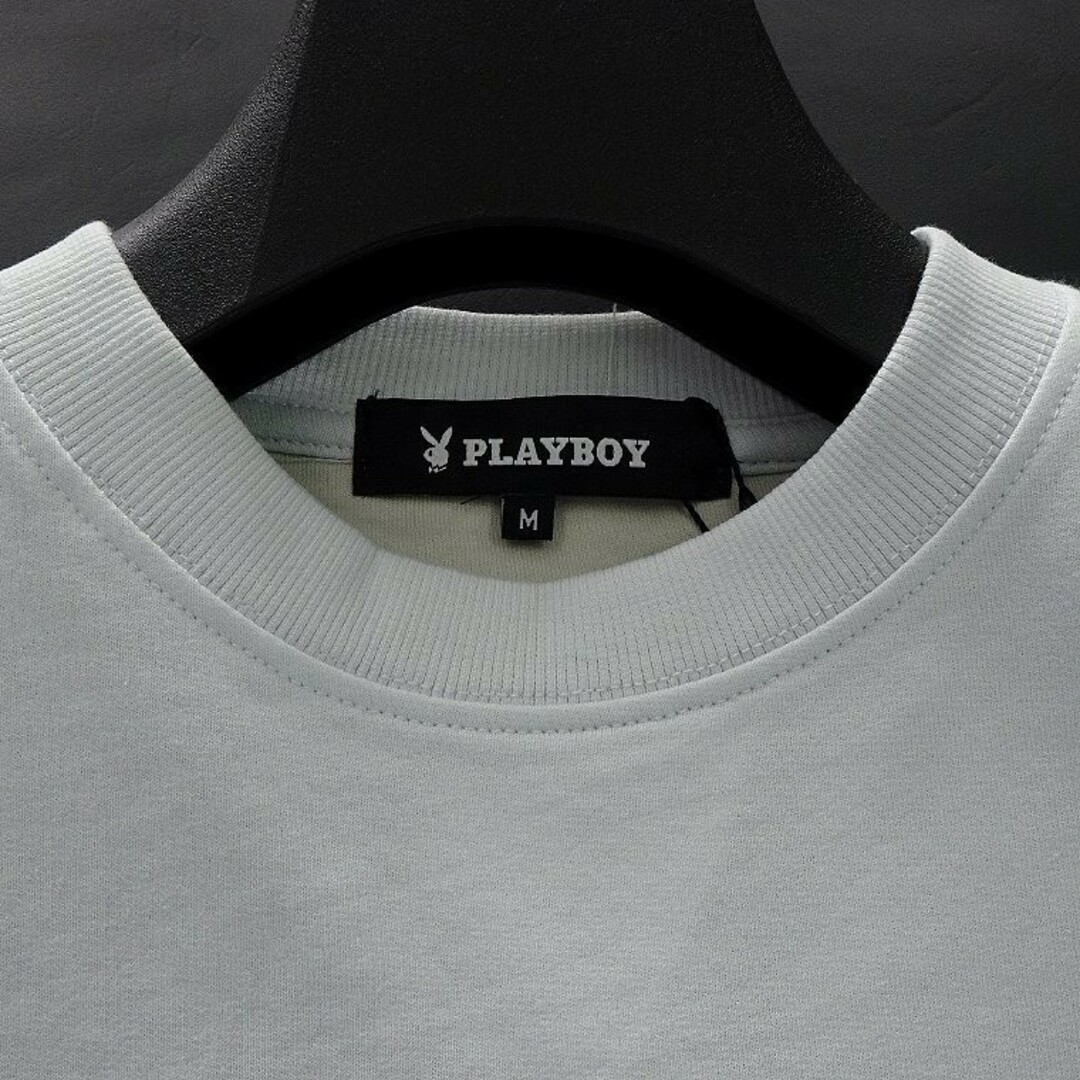 PLAYBOY(プレイボーイ)の新品 プレイボーイ 24年春夏 グラフィック スウェット M 水色 メンズのトップス(スウェット)の商品写真