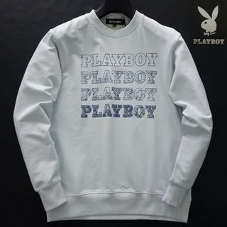 プレイボーイ(PLAYBOY)の新品 プレイボーイ 24年春夏 グラフィック スウェット M 水色(スウェット)