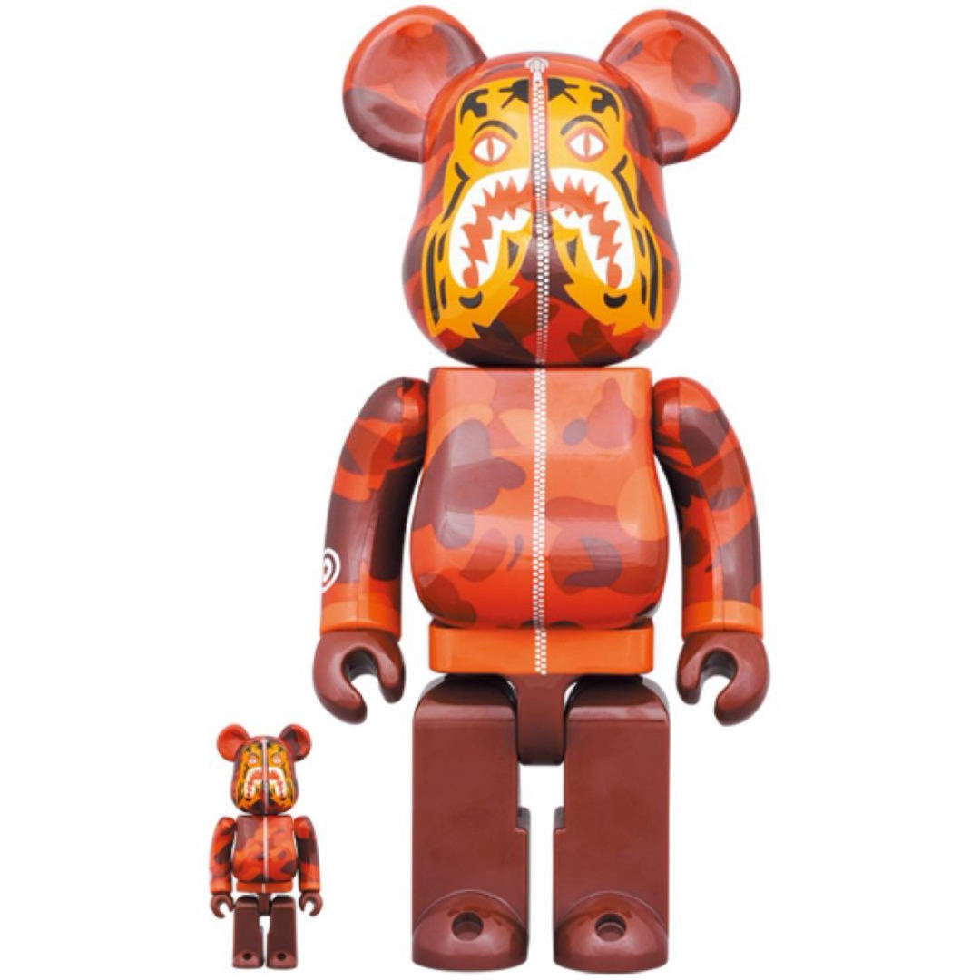 BE@RBRICK BAPE CAMO TIGER 100% 400% RED BE@RBRICK BAPE CAMO TIGER 100% 400% RED