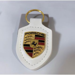 ポルシェ　キーホルダー　PORSCHE ポルシェ クレストキーホルダー　ホワイト