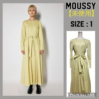 マウジー(moussy)の【未使用/美品】moussy(マウジー)タックフレアドレス(ロングワンピース/マキシワンピース)