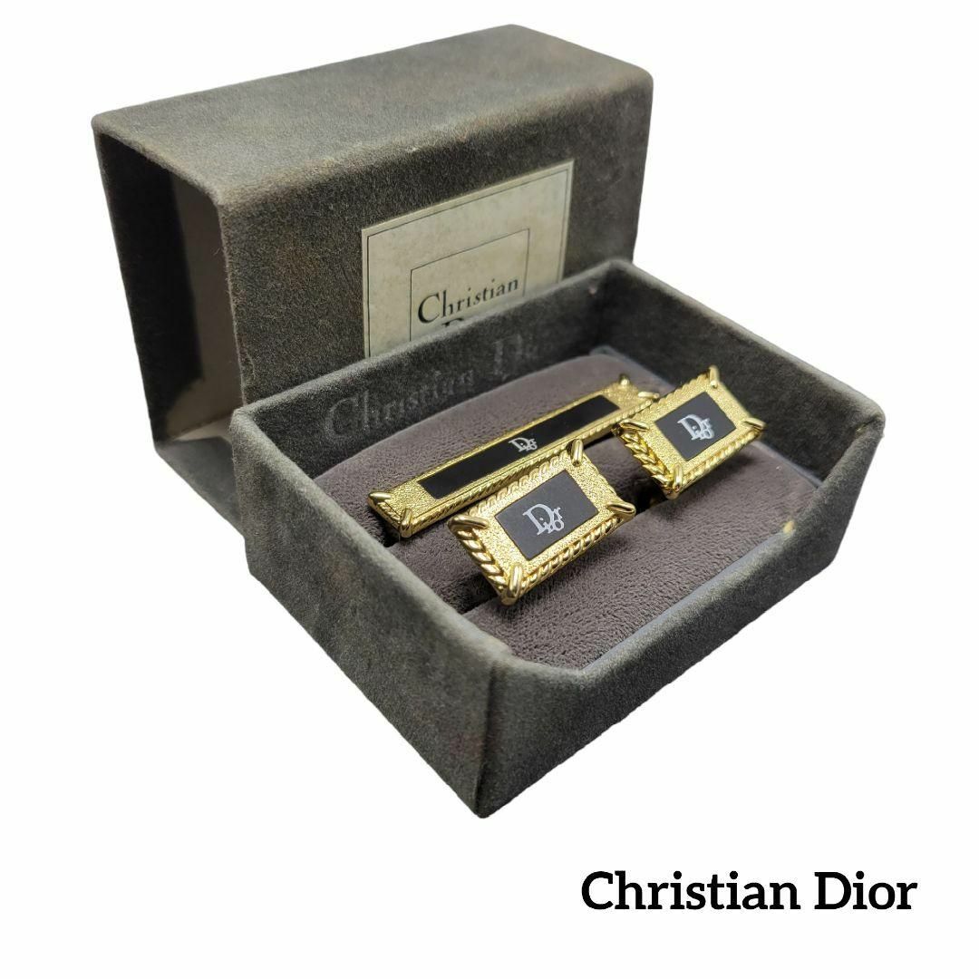 Dior(ディオール)の【美品】Christian Dior ネクタイピン カフス トロッター 金 黒 メンズのファッション小物(カフリンクス)の商品写真