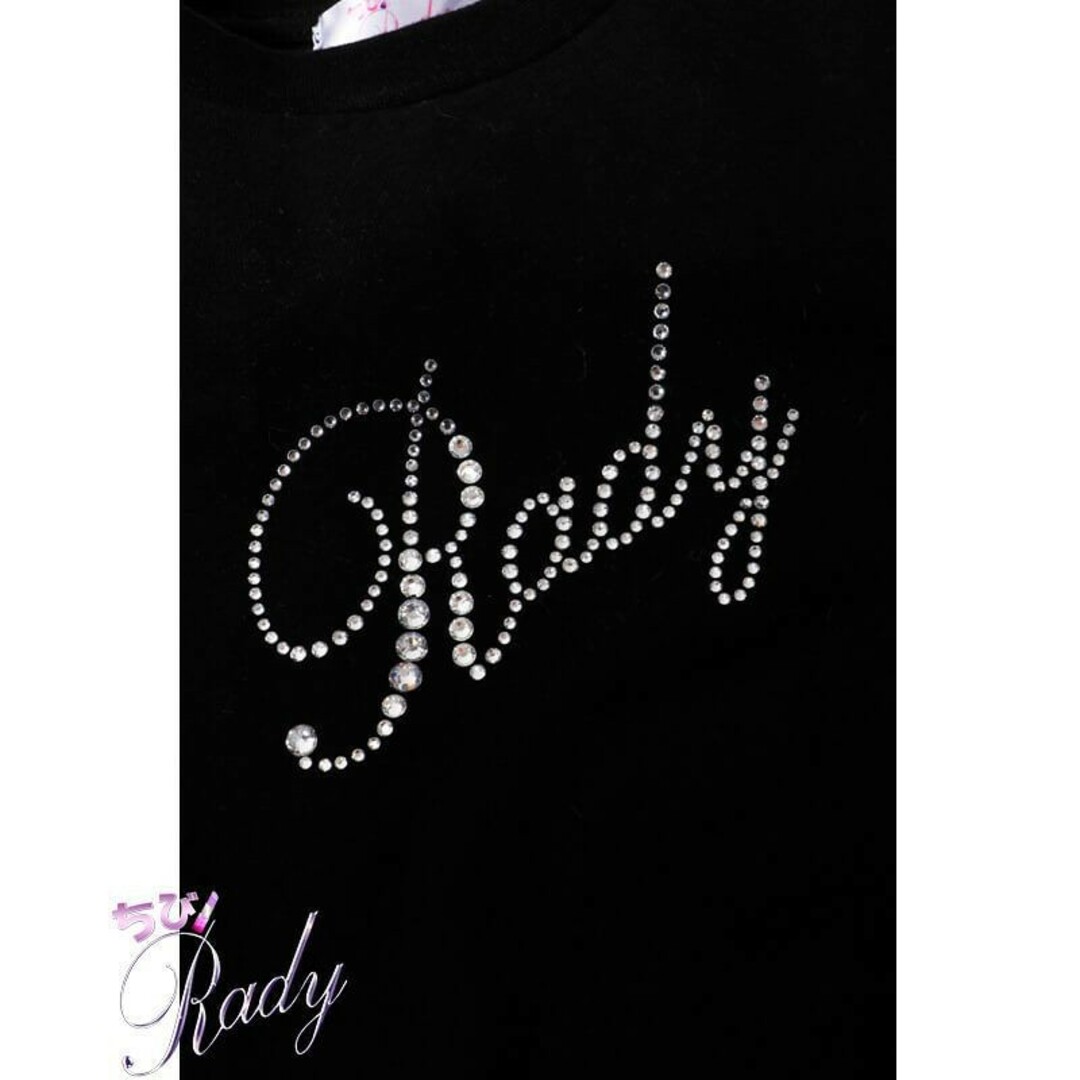Rady(レディー)の新品　ちびRady　M（120~130cm）ラインストーンロゴロンT キッズ/ベビー/マタニティのキッズ服女の子用(90cm~)(Tシャツ/カットソー)の商品写真