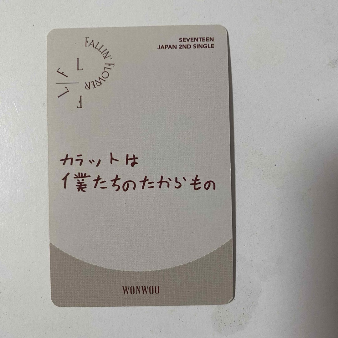 ウォヌ トレカ 舞い落ちる花びら エンタメ/ホビーのタレントグッズ(アイドルグッズ)の商品写真