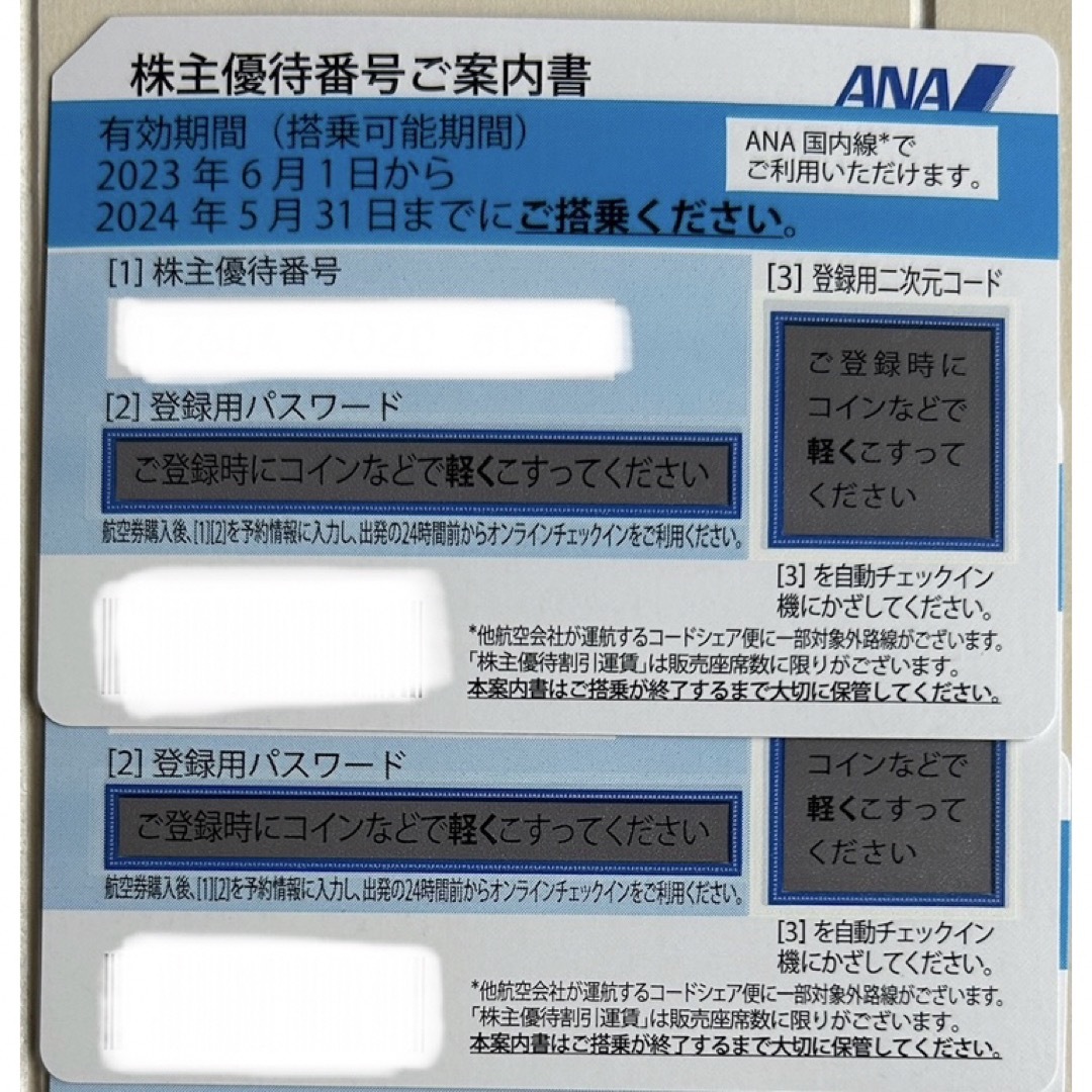 ANA 株主優待券 2枚 セット エンタメ/ホビーのエンタメ その他(その他)の商品写真