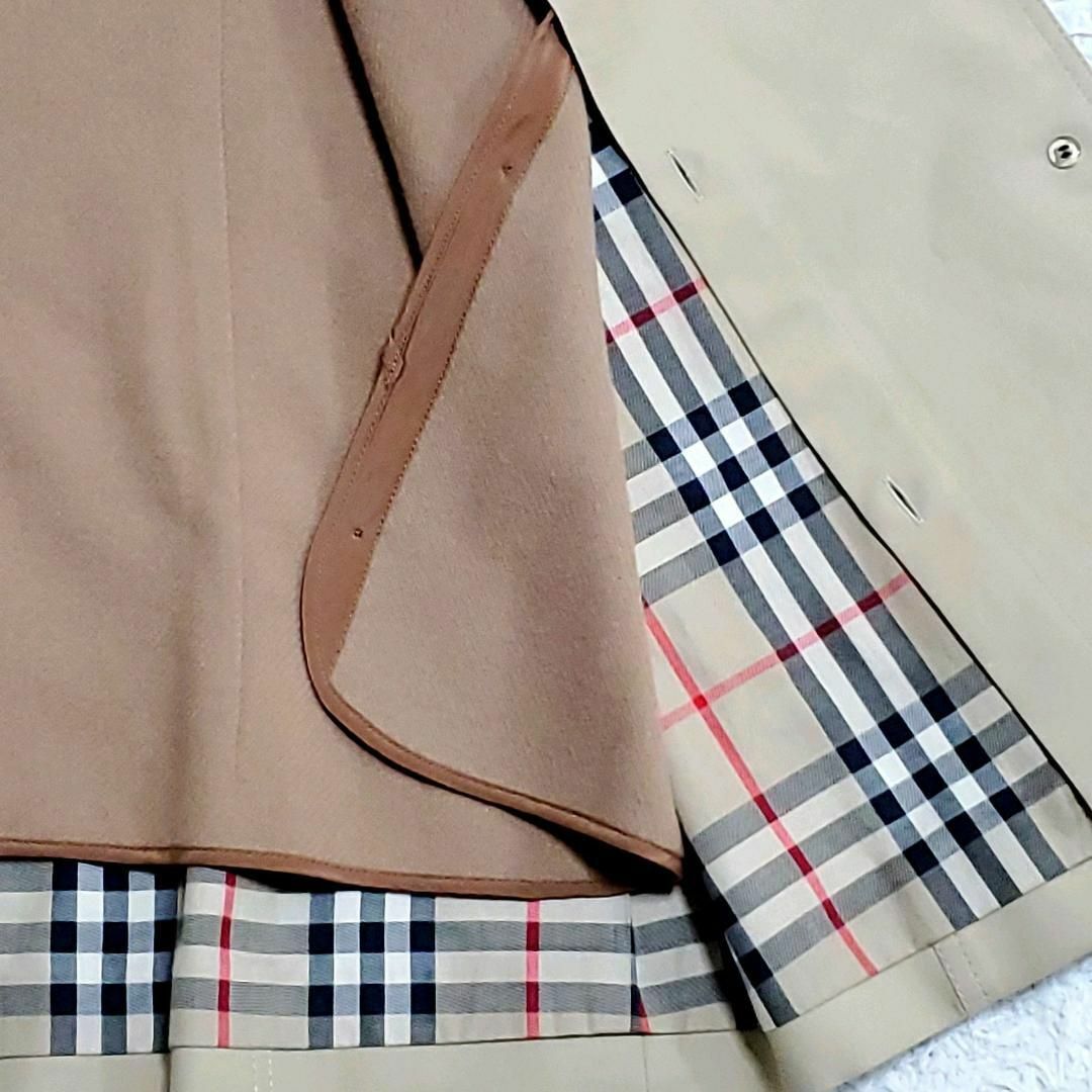 BURBERRY(バーバリー)の極美品 M バーバリー ショート スプリング コート ベージュ ウール ライナー レディースのジャケット/アウター(スプリングコート)の商品写真