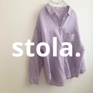 Stola. - ★ストラ★リネンオーバーサイズシャツ パープル