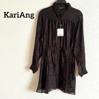 カリアング(kariang)の新品　タグ付き　未使用　カリアング　KariAng ワンピース　長袖　黒　星(ひざ丈ワンピース)