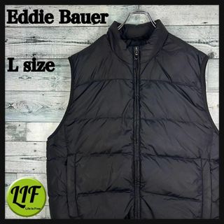 エディーバウアー(Eddie Bauer)のエディーバウアー ライトダウンベスト ブラック L(ベスト)