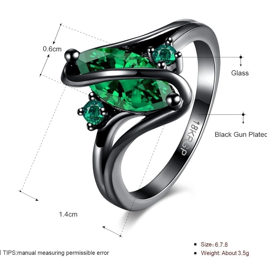 A160 リング グリーン 指輪 k18 18金 レディース シルバー925 レディースのアクセサリー(リング(指輪))の商品写真