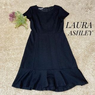 LAURA ASHLEY - LAURA ASHLEY ローラアシュレイ ワンピース 裾 フリル ブラック 9